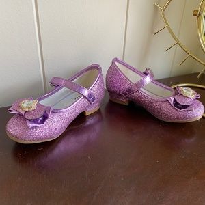 Little girls dress up sparkly heeled princess costume shoes